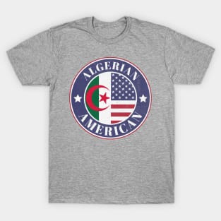 Proud Algerian-American Badge - Algeria Flag T-Shirt